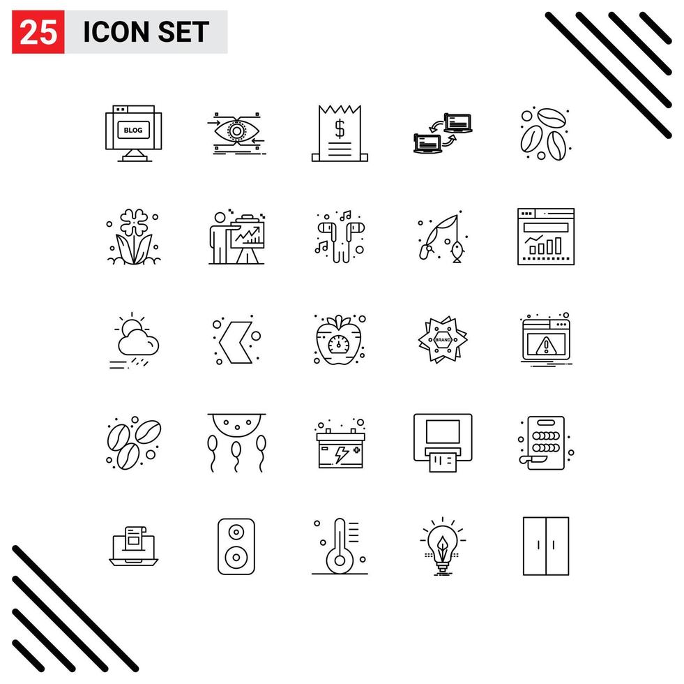 universell ikon symboler grupp av 25 modern rader av synkronisera länk syn förbindelse försäljning redigerbar vektor design element