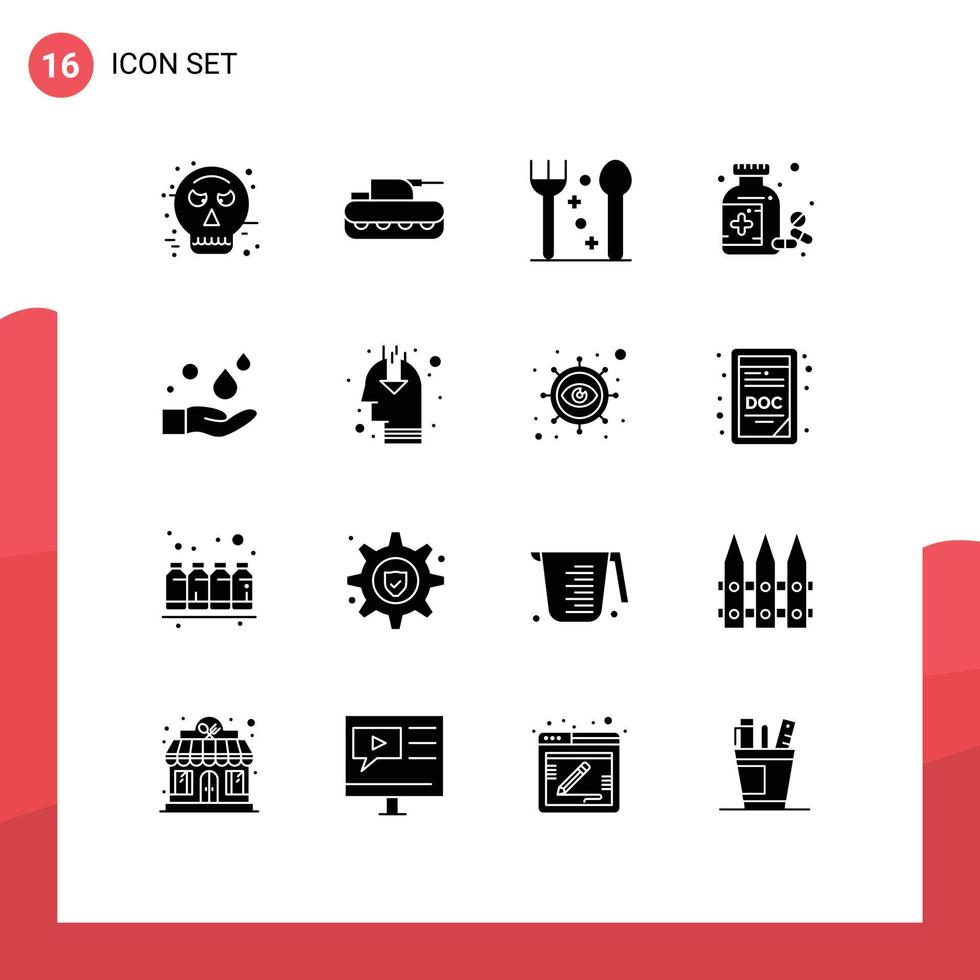 16 kreativ ikoner modern tecken och symboler av tvål rengöring bestick läsplatta medicin redigerbar vektor design element