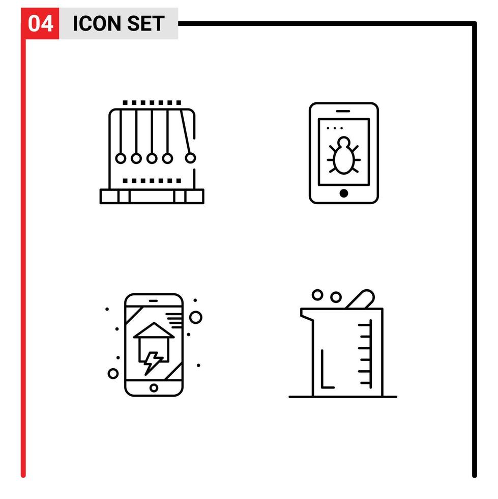 universell ikon symboler grupp av 4 modern fylld linje platt färger av allvar Hem nätverkande gunga insekt smart hus redigerbar vektor design element