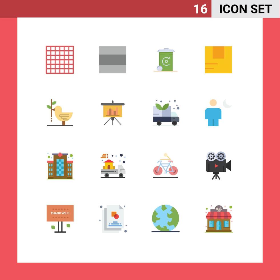 16 kreative Symbole moderne Zeichen und Symbole des Gittertransports Recyclingbox Taube editierbare Packung kreativer Vektordesign-Elemente vektor