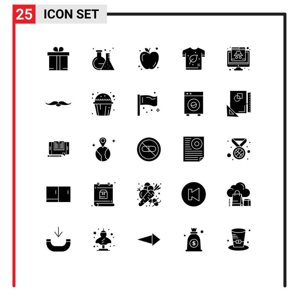 25 kreativ ikoner modern tecken och symboler av cyber dator mat skjorta ekologi redigerbar vektor design element