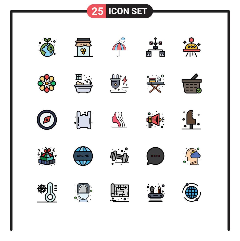 fylld linje platt Färg packa av 25 universell symboler av utveckla browser tacksägelse app säkerhet redigerbar vektor design element