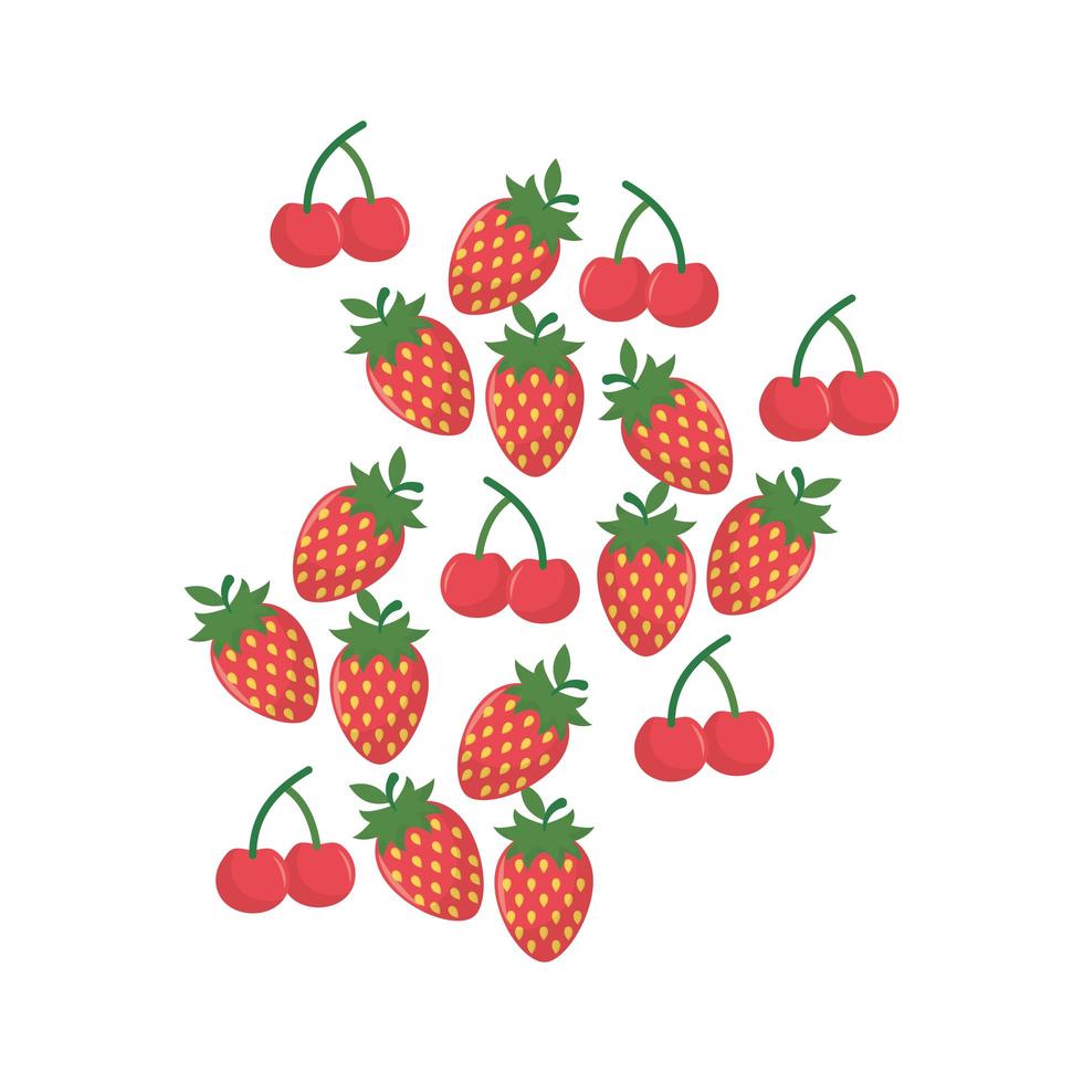 isolerad jordgubbe frukt vektor design