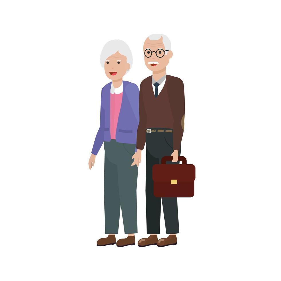mormor och farfar tecknad vektor design