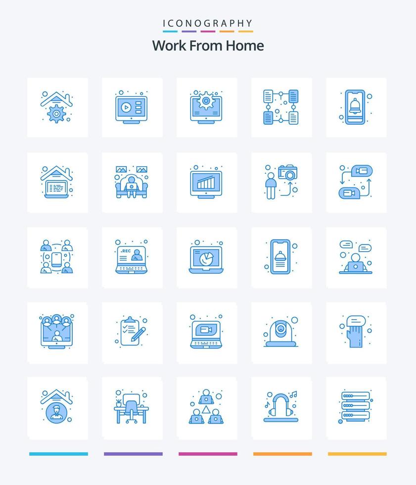 kreative arbeit von zu hause aus 25 blaue symbolpakete wie online teilen. Datenaustausch. Lernprogramm. Datei. Mitarbeiter vektor