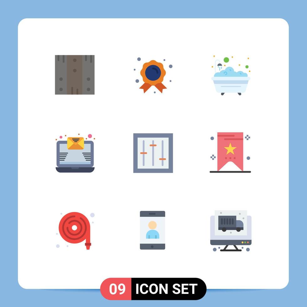 universell ikon symboler grupp av 9 modern platt färger av dj nyhetsbrev utbildning post badrum redigerbar vektor design element