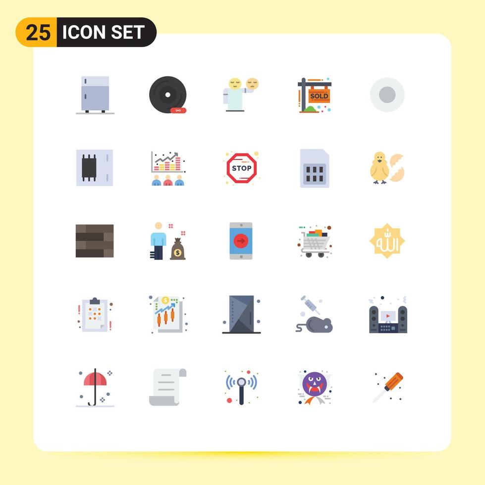 25 användare gränssnitt platt Färg packa av modern tecken och symboler av inkomst fast egendom kringutrustning enhet hus emoji redigerbar vektor design element