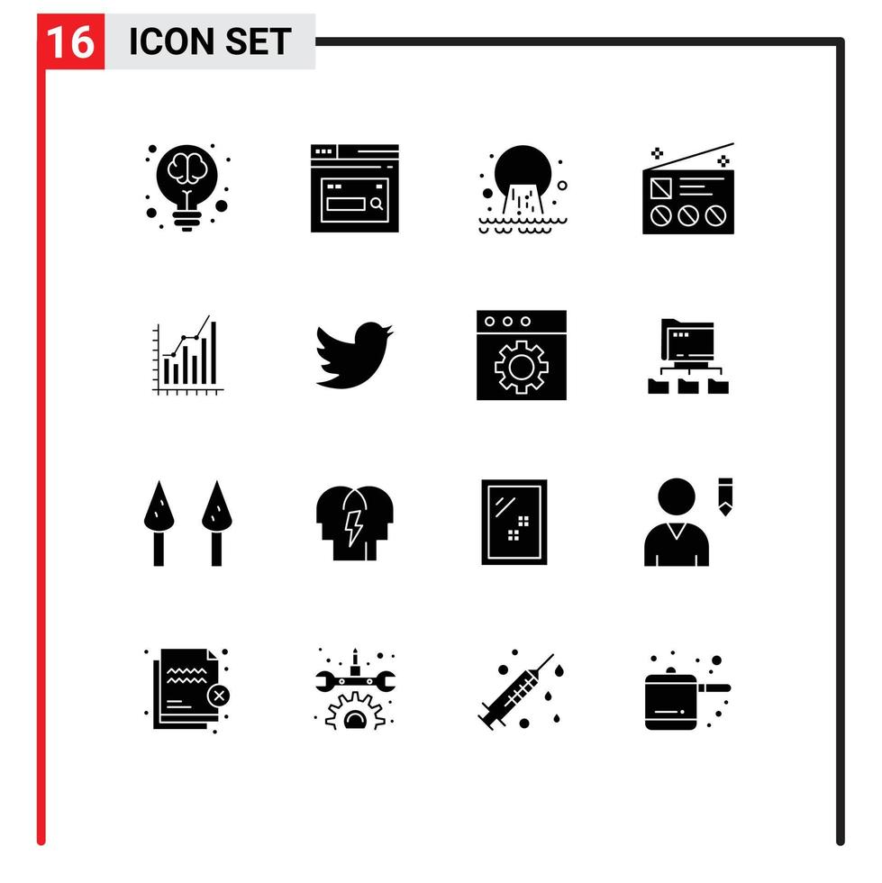 16 kreative Symbole moderne Zeichen und Symbole der Marketing-Werbe-Website Abfall radioaktiv editierbare Vektordesign-Elemente vektor