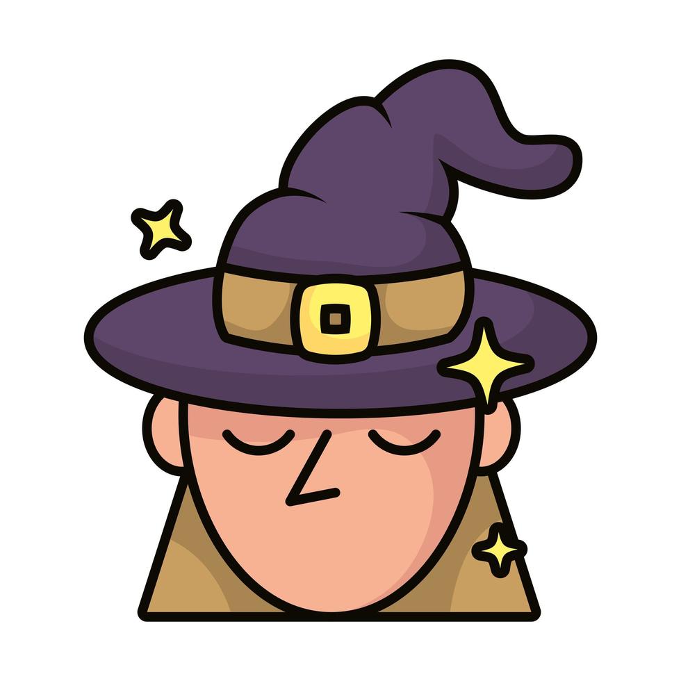 Hexe mit Hut magische Zauberei-Ikone vektor