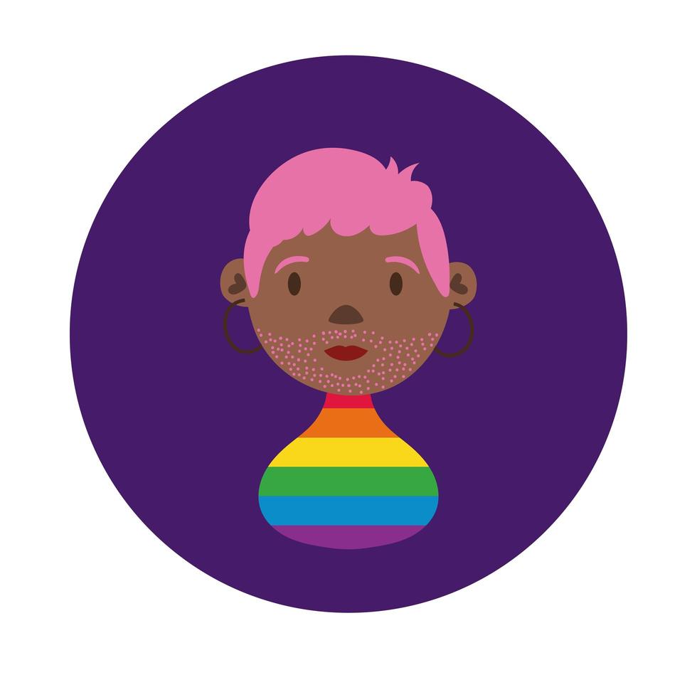 svart lesbisk karaktär gay pride block stil vektor