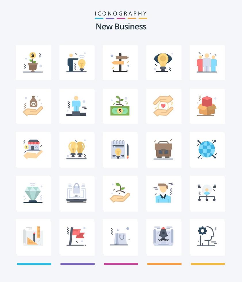 kreatives neues Geschäft 25 flaches Icon Pack wie wettbewerbsfähig. Unternehmen. Unternehmen. Idee. Auge vektor
