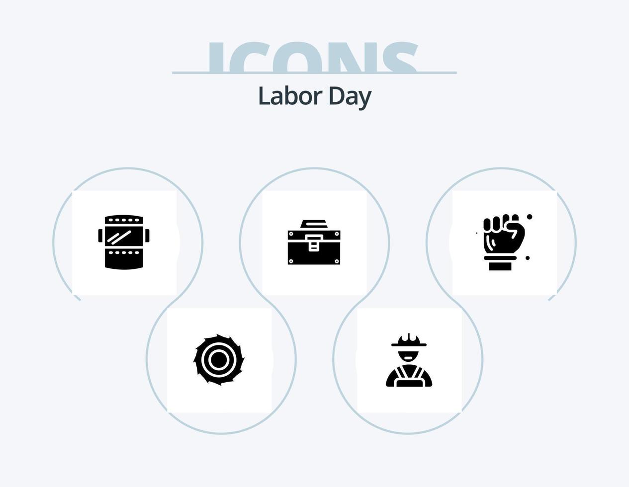 Labor Day Glyph Icon Pack 5 Icon Design. Konstruktion . Tasche . Schweißen vektor