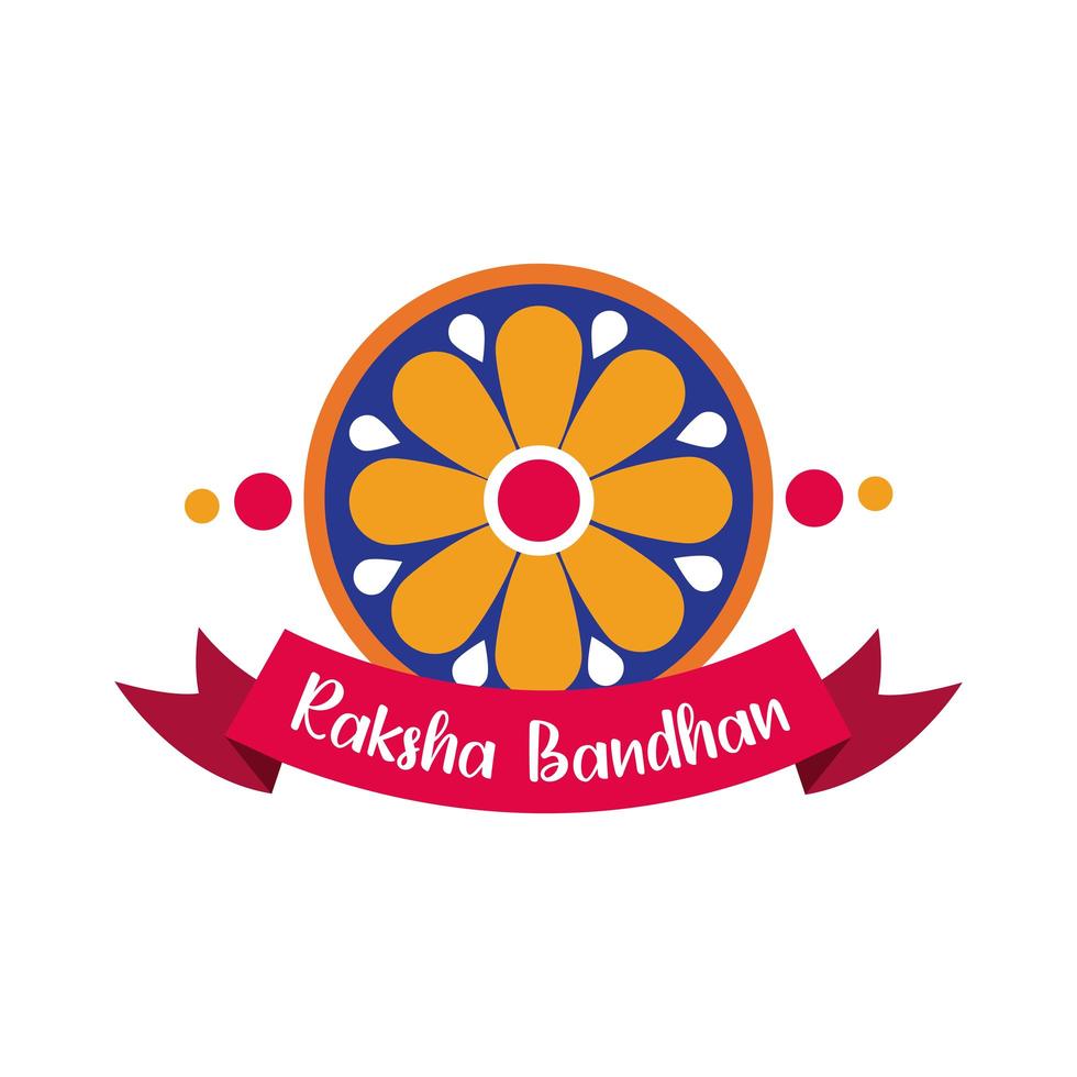 glückliche Raksha Bandhan Blumendekoration flachen Stil vektor