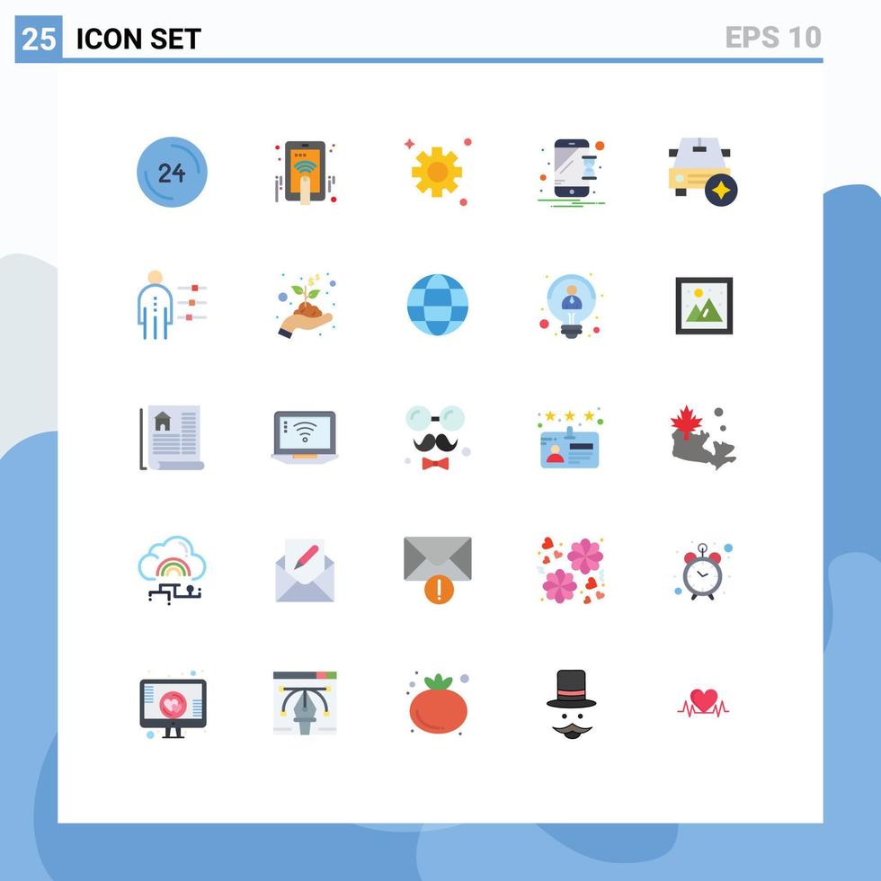 piktogram uppsättning av 25 enkel platt färger av Viktig underrättelse gest mobil enhet redigerbar vektor design element