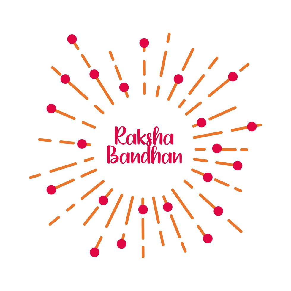 glad raksha bandhan fyrverkerier stänk med bollar platt stil vektor
