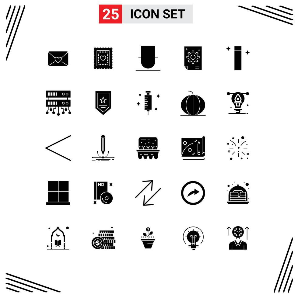 uppsättning av 25 modern ui ikoner symboler tecken för wand utveckling mänsklig kreativ kollektiv redigerbar vektor design element
