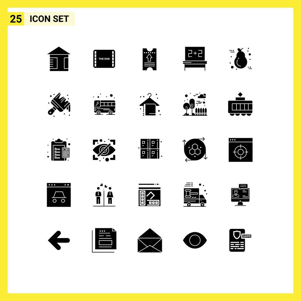 25 kreativ ikoner modern tecken och symboler av ljus päron passera frukt utbildning redigerbar vektor design element