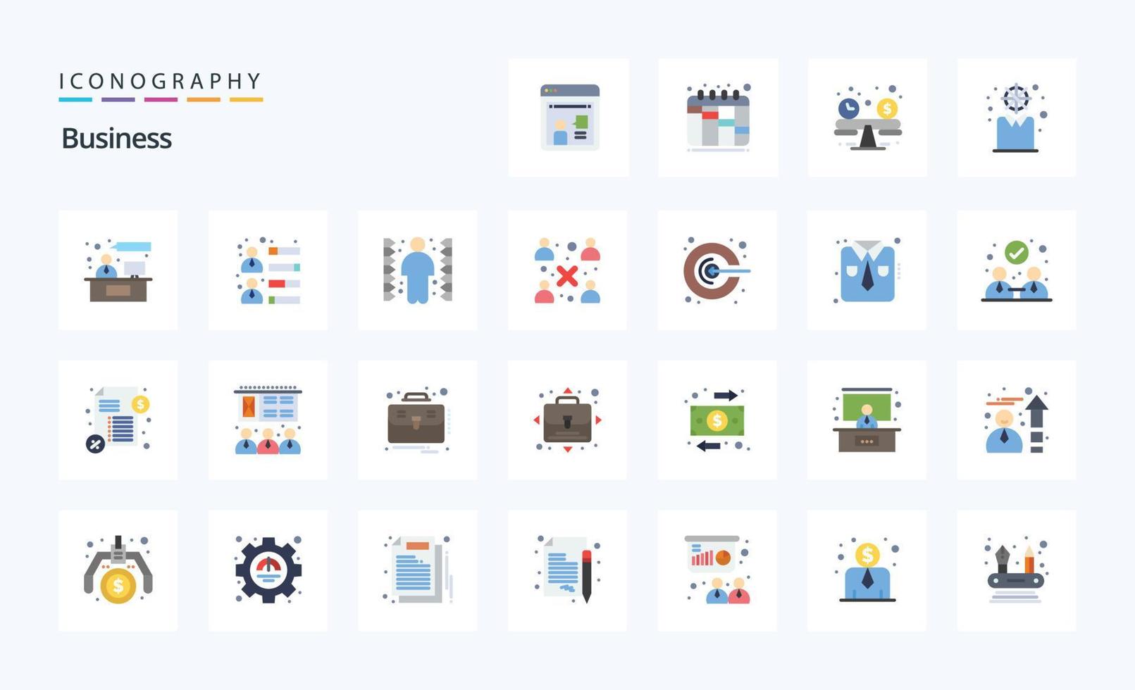 25 Business-Flat-Color-Icon-Pack vektor