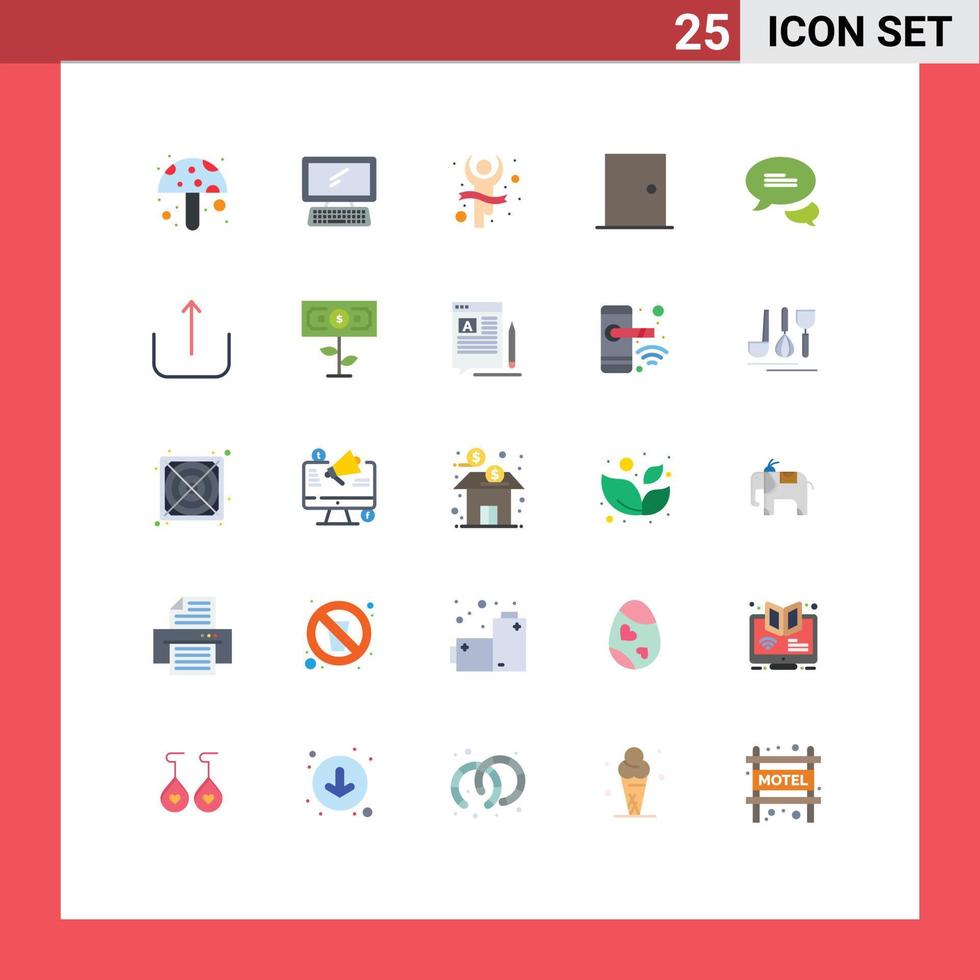 packa av 25 modern platt färger tecken och symboler för webb skriva ut media sådan som chattar Hem pris Port byggnader redigerbar vektor design element