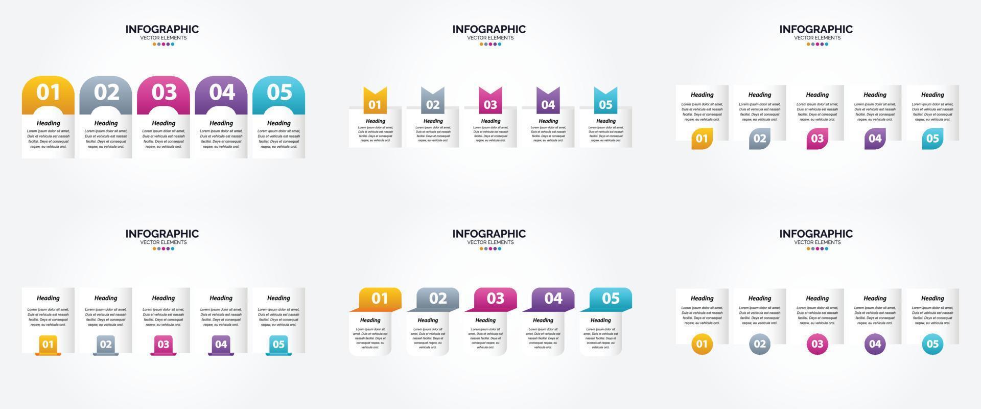 flaches Designset der Vektorillustrations-Infografiken für Werbebroschürenflieger und -zeitschrift vektor