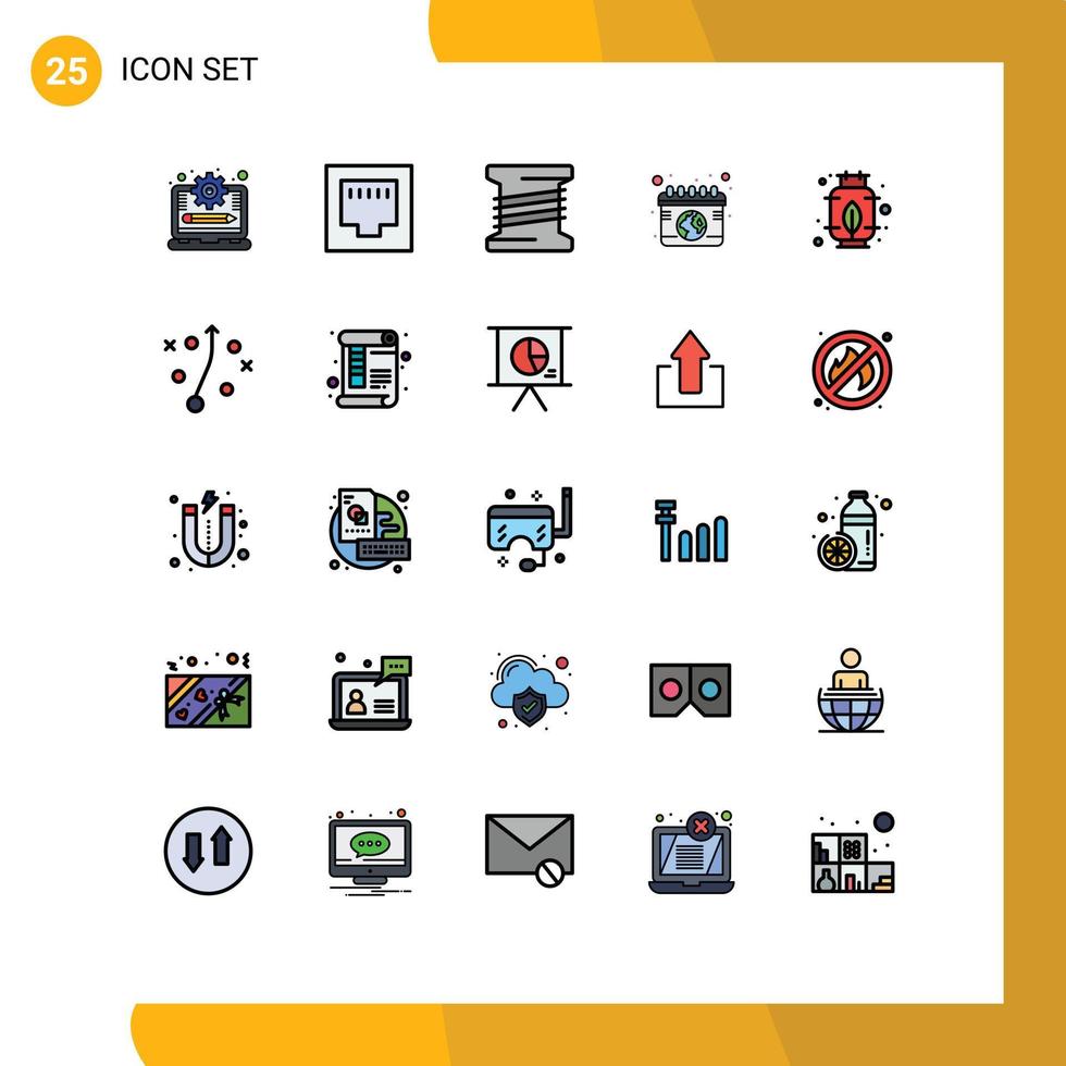 modern uppsättning av 25 fylld linje platt färger och symboler sådan som förvaltning gas spole energi ekologi redigerbar vektor design element