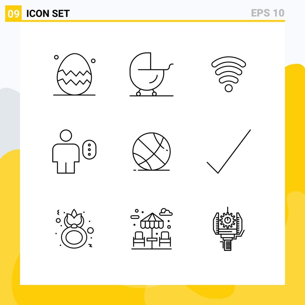översikt packa av 9 universell symboler av Gym Lösenord wiFi mänsklig avatar redigerbar vektor design element