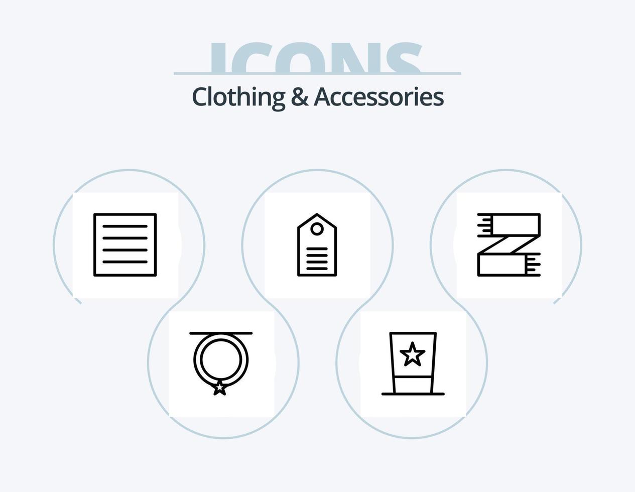 Kleidung und Accessoires Linie Icon Pack 5 Icon Design. Knopf. Mann. Schal. Mode. Winter vektor