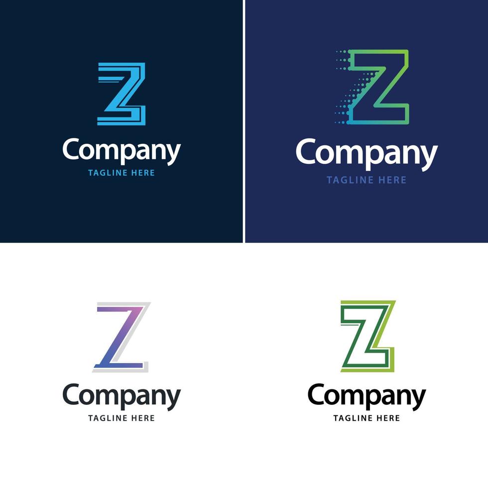 Buchstabe z großes Logo-Pack-Design kreatives modernes Logo-Design für Ihr Unternehmen vektor