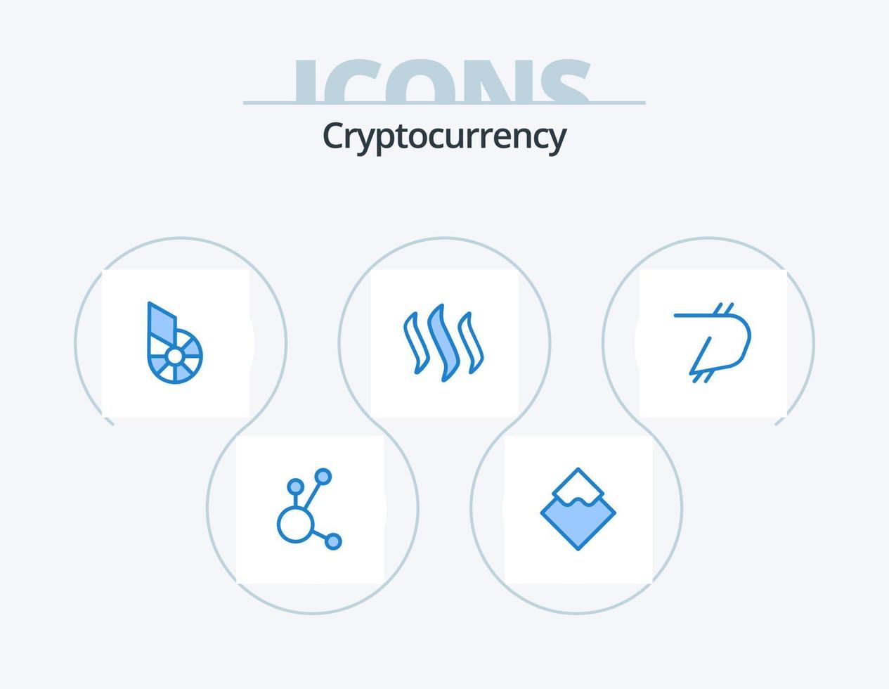 Kryptowährung blau Icon Pack 5 Icon Design. Währung. Krypto. Währung. Münze. Kryptowährung vektor