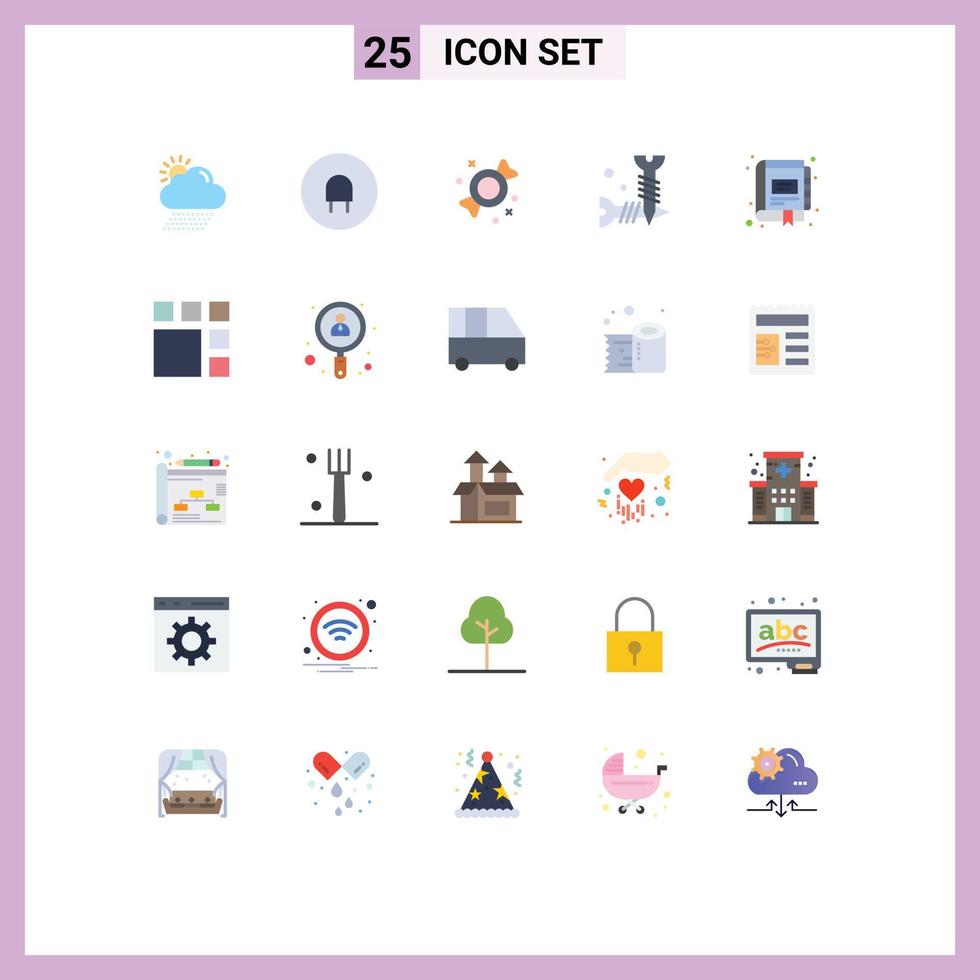 Aktienvektor-Icon-Pack mit 25 Zeilenzeichen und Symbolen für die Vermarktung digitaler Candy-Book-Hardware editierbare Vektordesign-Elemente vektor