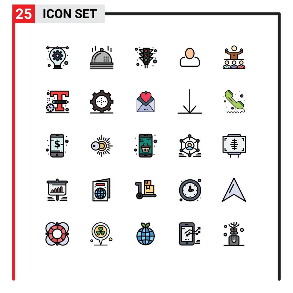grupp av 25 fylld linje platt färger tecken och symboler för mentorskap tillväxt ljus uppmuntra man redigerbar vektor design element