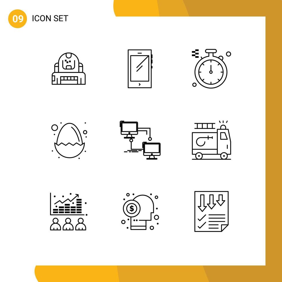 översikt packa av 9 universell symboler av lokal- ägg android påsk norr redigerbar vektor design element