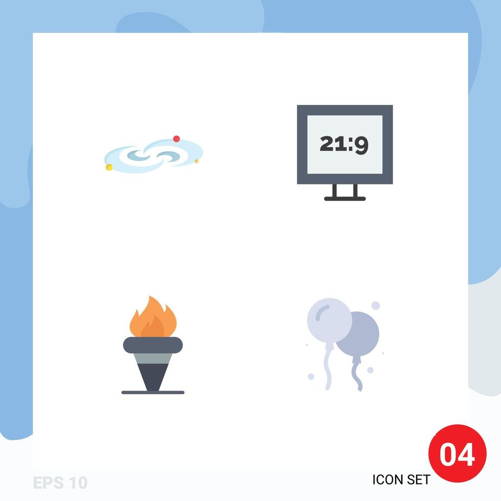 grupp av 4 modern platt ikoner uppsättning för galax spel systemet hd innehav redigerbar vektor design element
