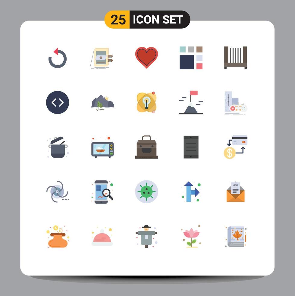 uppsättning av 25 modern ui ikoner symboler tecken för layout ram filer redigering favorit redigerbar vektor design element