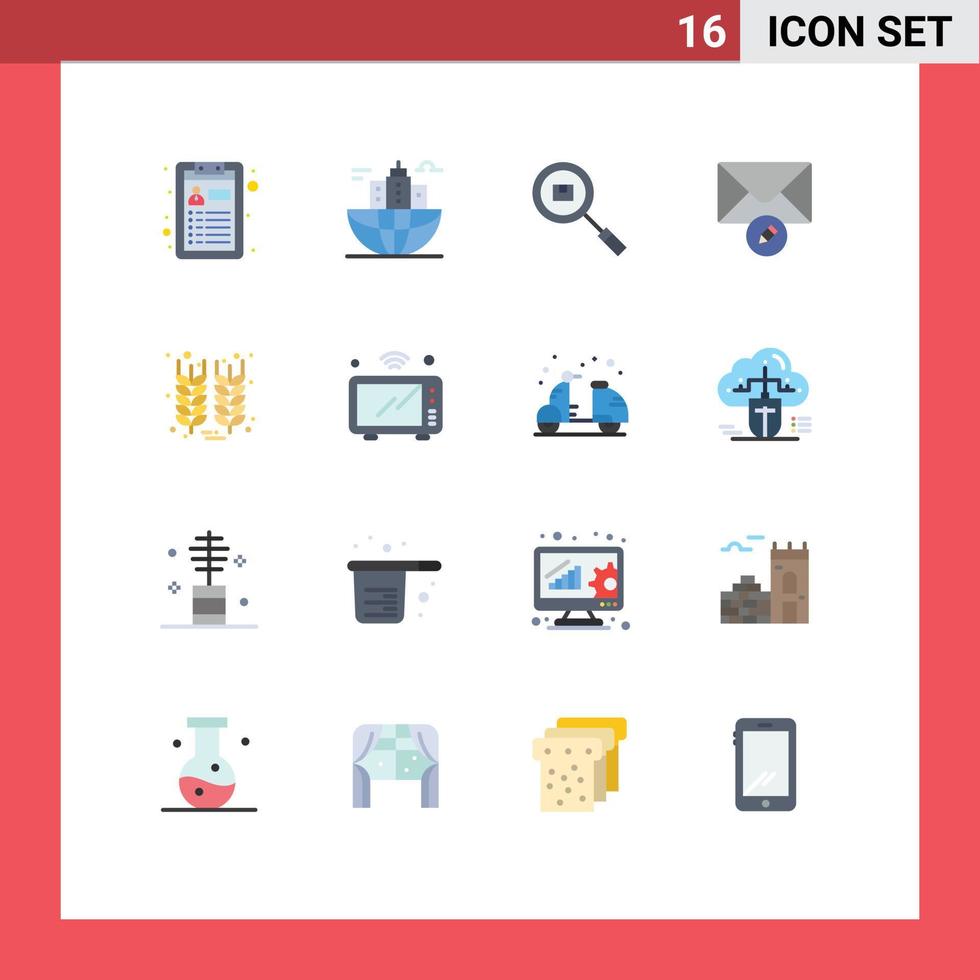 universell ikon symboler grupp av 16 modern platt färger av CV leverans byggnad global produkt redigerbar packa av kreativ vektor design element