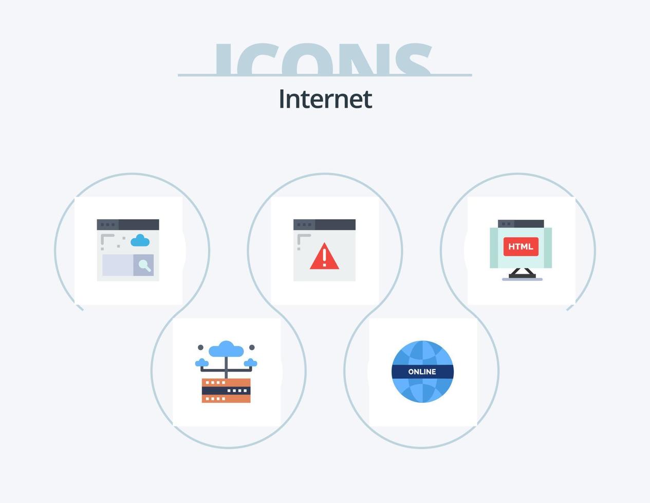 internet platt ikon packa 5 ikon design. html. koda. webbläsare. webb sida. säkerhet vektor