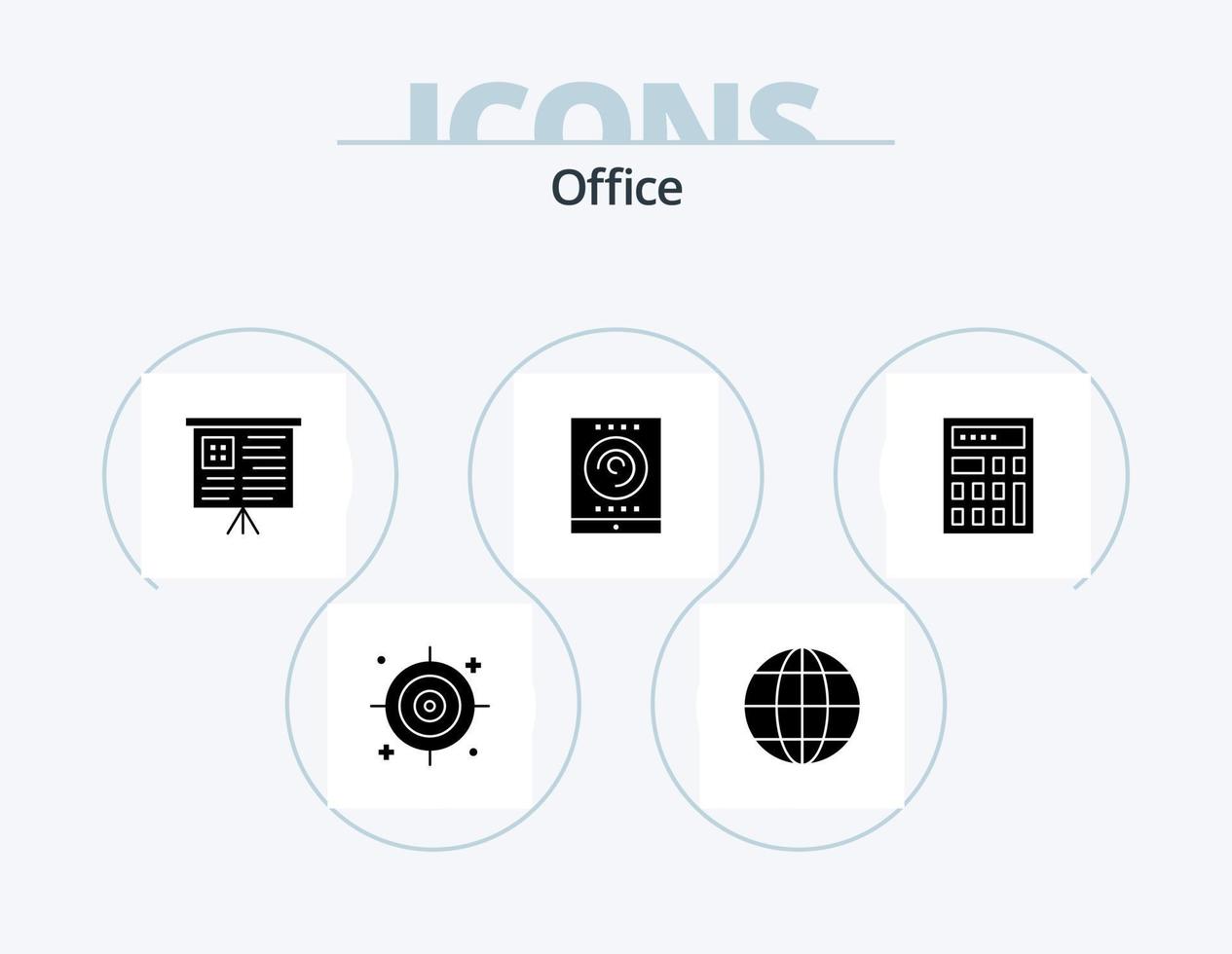 kontor glyf ikon packa 5 ikon design. . beräkna. Diagram. kalkylator. strömning vektor