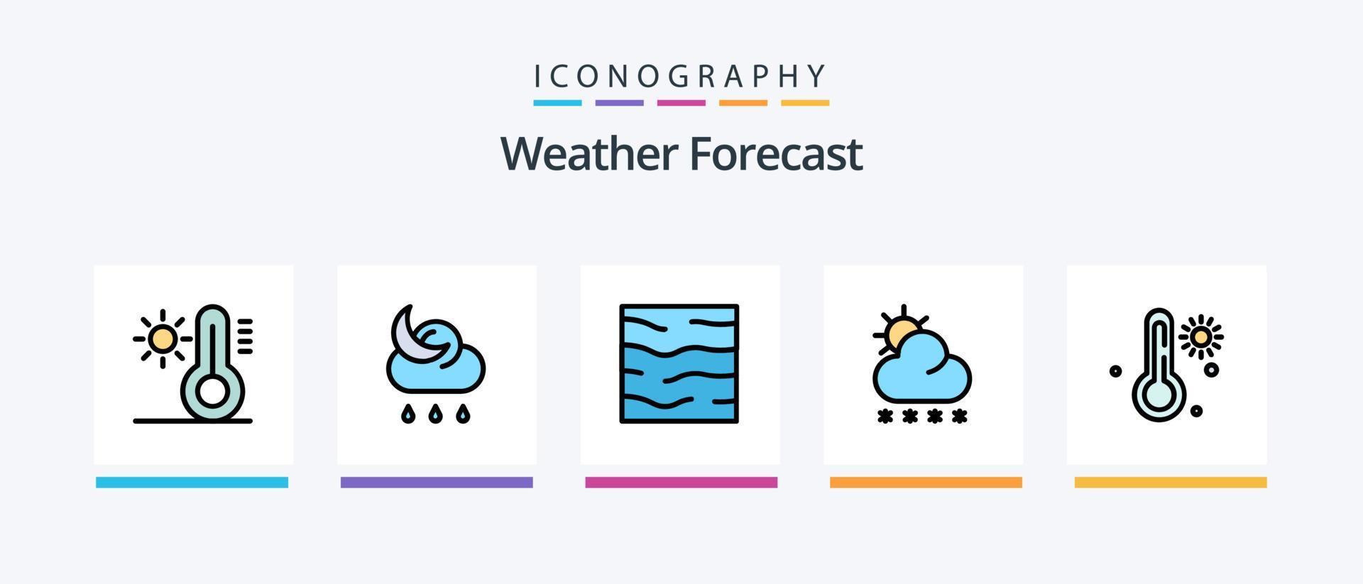 väder linje fylld 5 ikon packa Inklusive . kall. värma. kreativ ikoner design vektor
