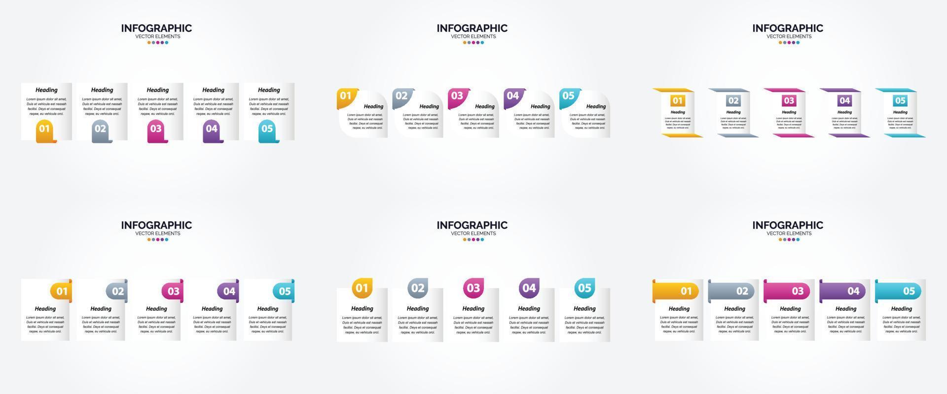 flaches Designset der Vektorillustrations-Infografiken für Werbebroschürenflieger und -zeitschrift vektor