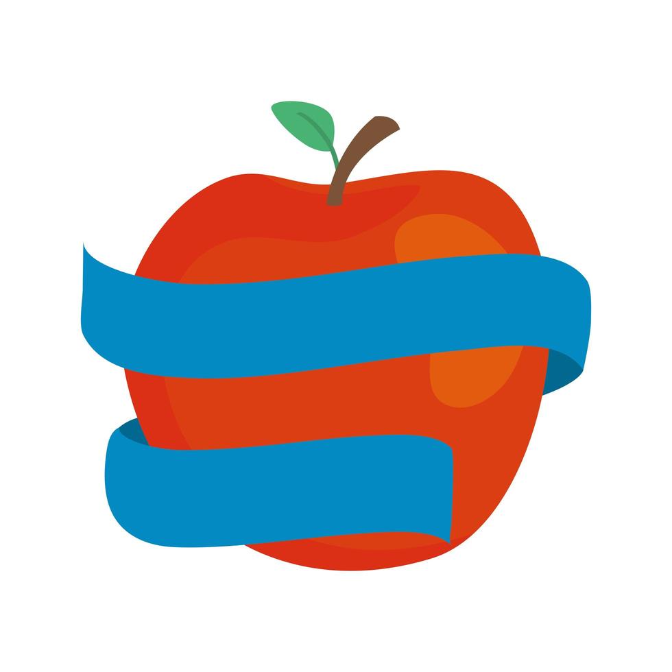 äpple färsk frukt isolerad ikon vektor