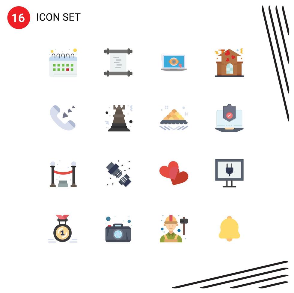 Stock Vector Icon Pack mit 16 Zeilen Zeichen und Symbolen für Kalender-LCD-Routine-Manuskript-Familie editierbares Paket kreativer Vektor-Design-Elemente