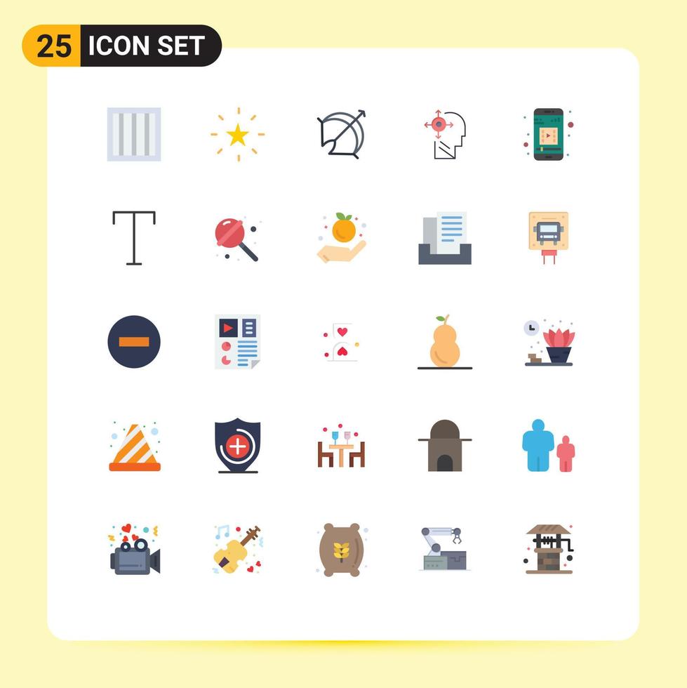 användare gränssnitt packa av 25 grundläggande platt färger av mobil media huvud pil själv sinne redigerbar vektor design element