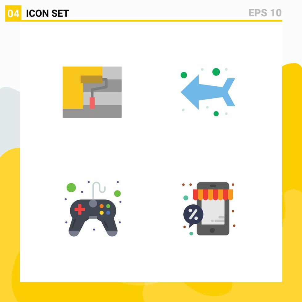 4 kreativ ikoner modern tecken och symboler av konstruktion spel verktyg riktning rabatt redigerbar vektor design element