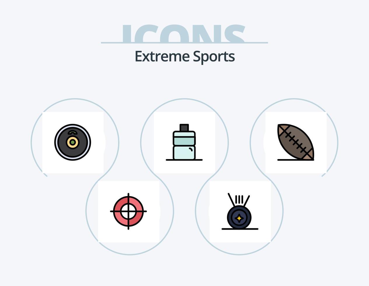 Sportlinie gefüllt Icon Pack 5 Icon Design. . Spiel. vektor