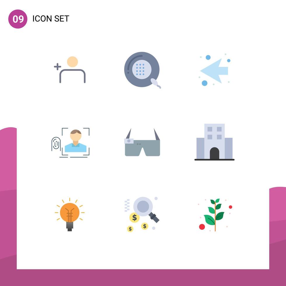 9 kreativ ikoner modern tecken och symboler av glasögon läser in pil skanna fingeravtryck redigerbar vektor design element