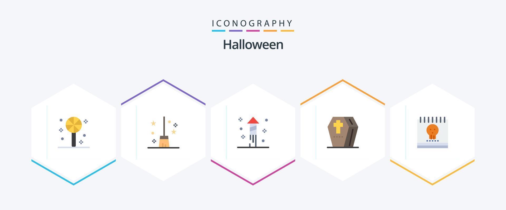 Halloween 25 Flat Icon Pack inklusive Halloween. Kalender. Halloween. gespenstisch. Grusel vektor