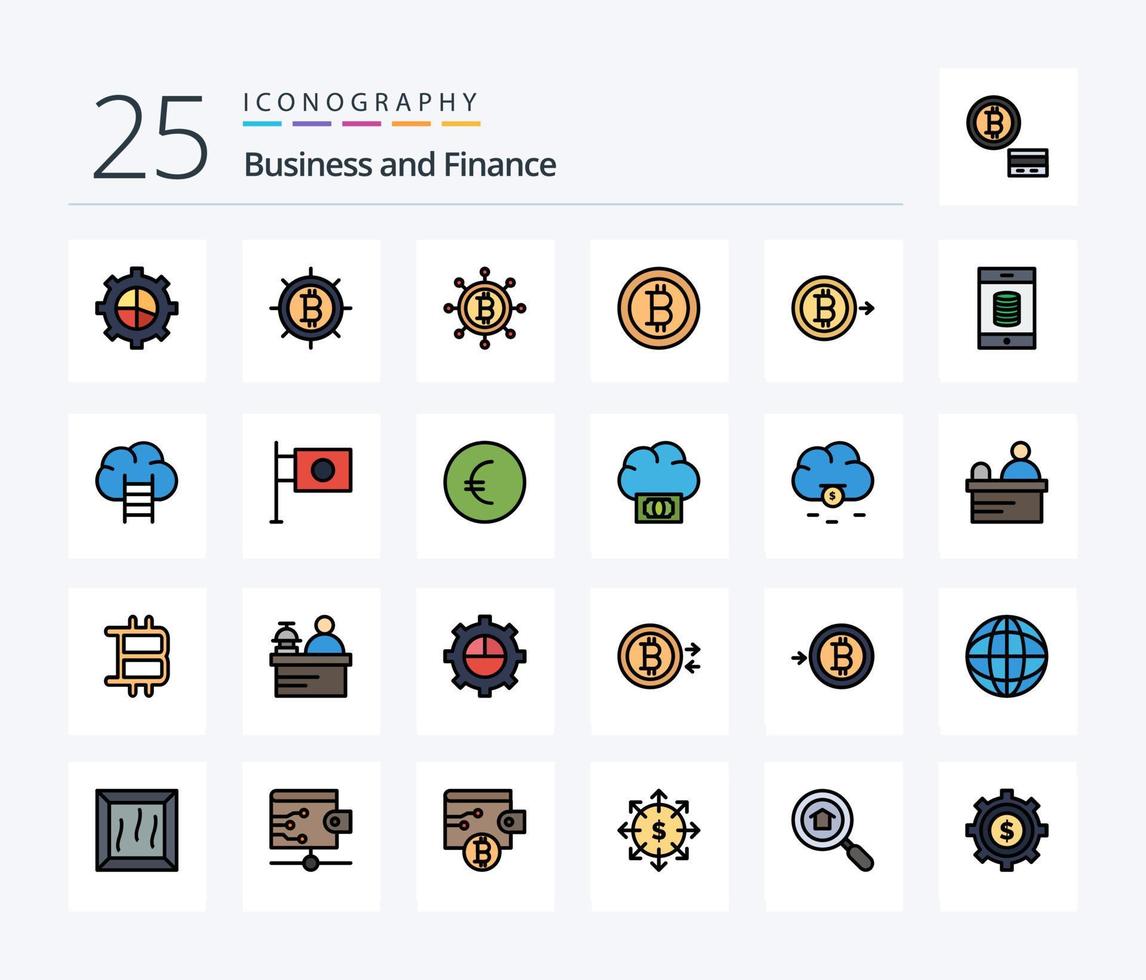finansiera 25 linje fylld ikon packa Inklusive euro. finansiera. Bank. företag. karriär vektor