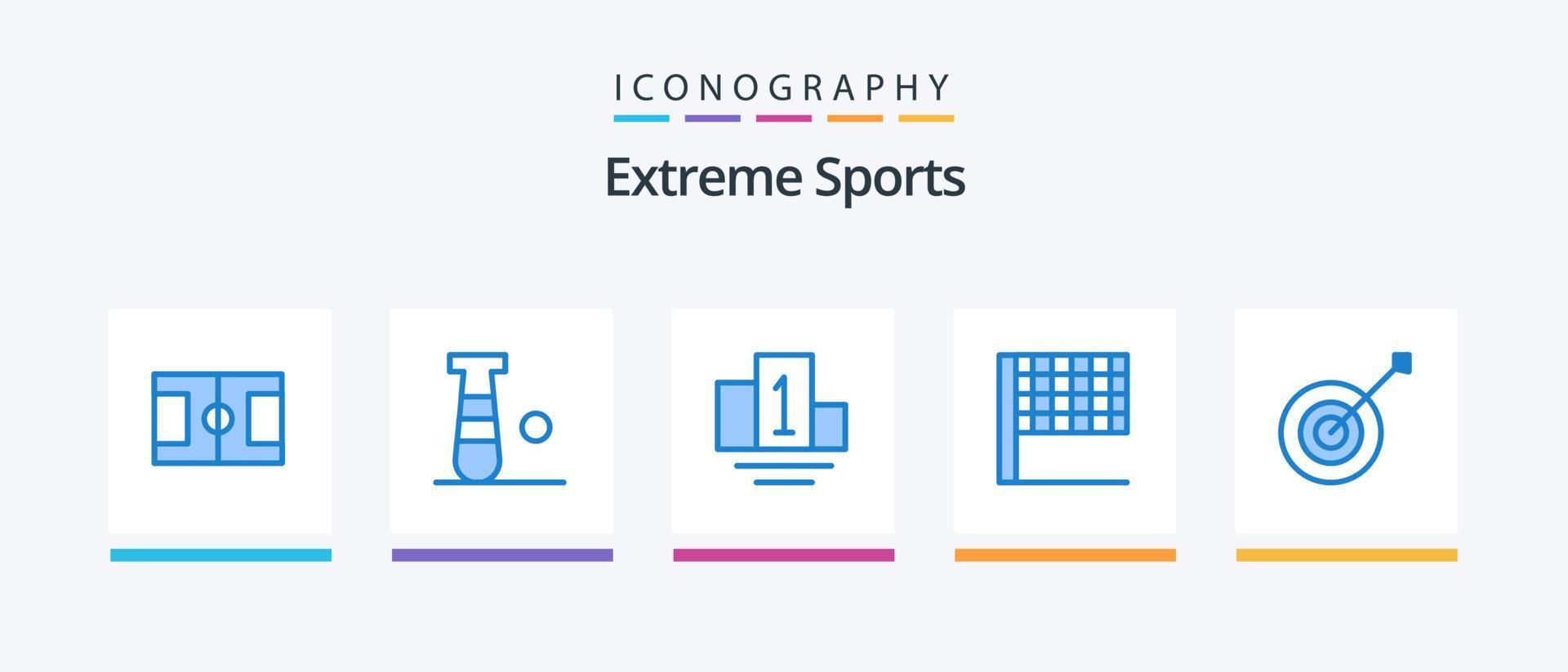 sport blå 5 ikon packa Inklusive . sport. trofé. samling. kreativ ikoner design vektor