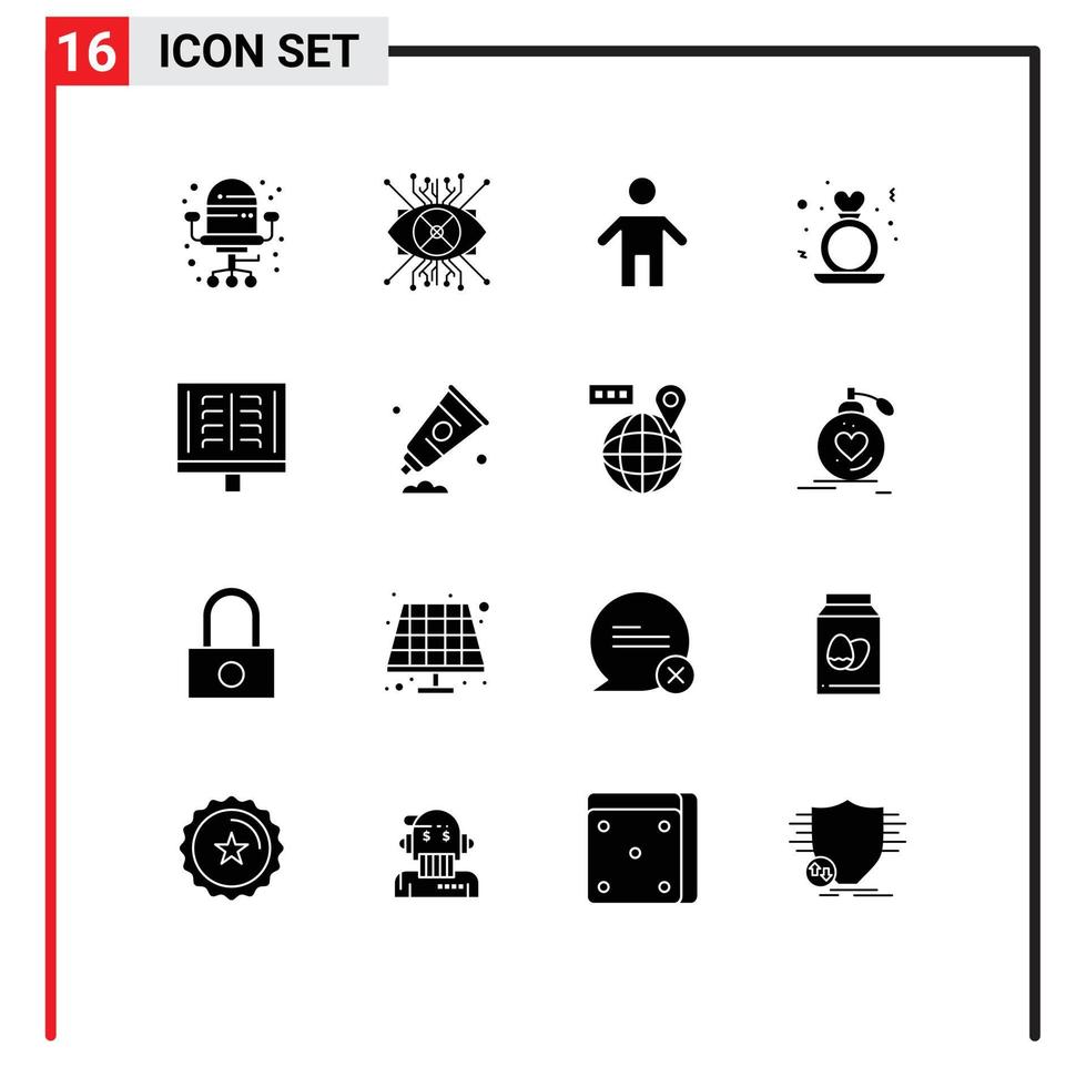 uppsättning av 16 modern ui ikoner symboler tecken för medicinsk ringa pappa förslag dag redigerbar vektor design element