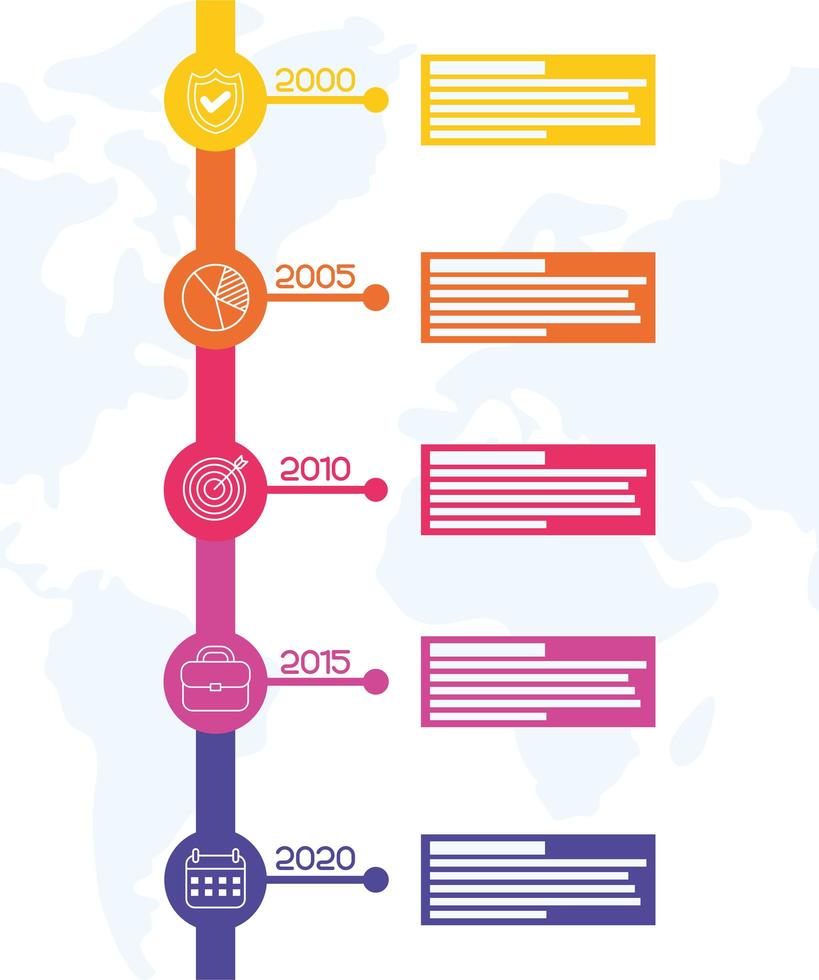 affärsinfografik med år ikoner vektor